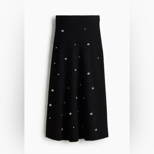 H&M Black Studded Sweater Skirt